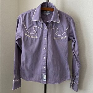 Retro Panhandle Slim purple western snap shirt purple white cowgirl southwest